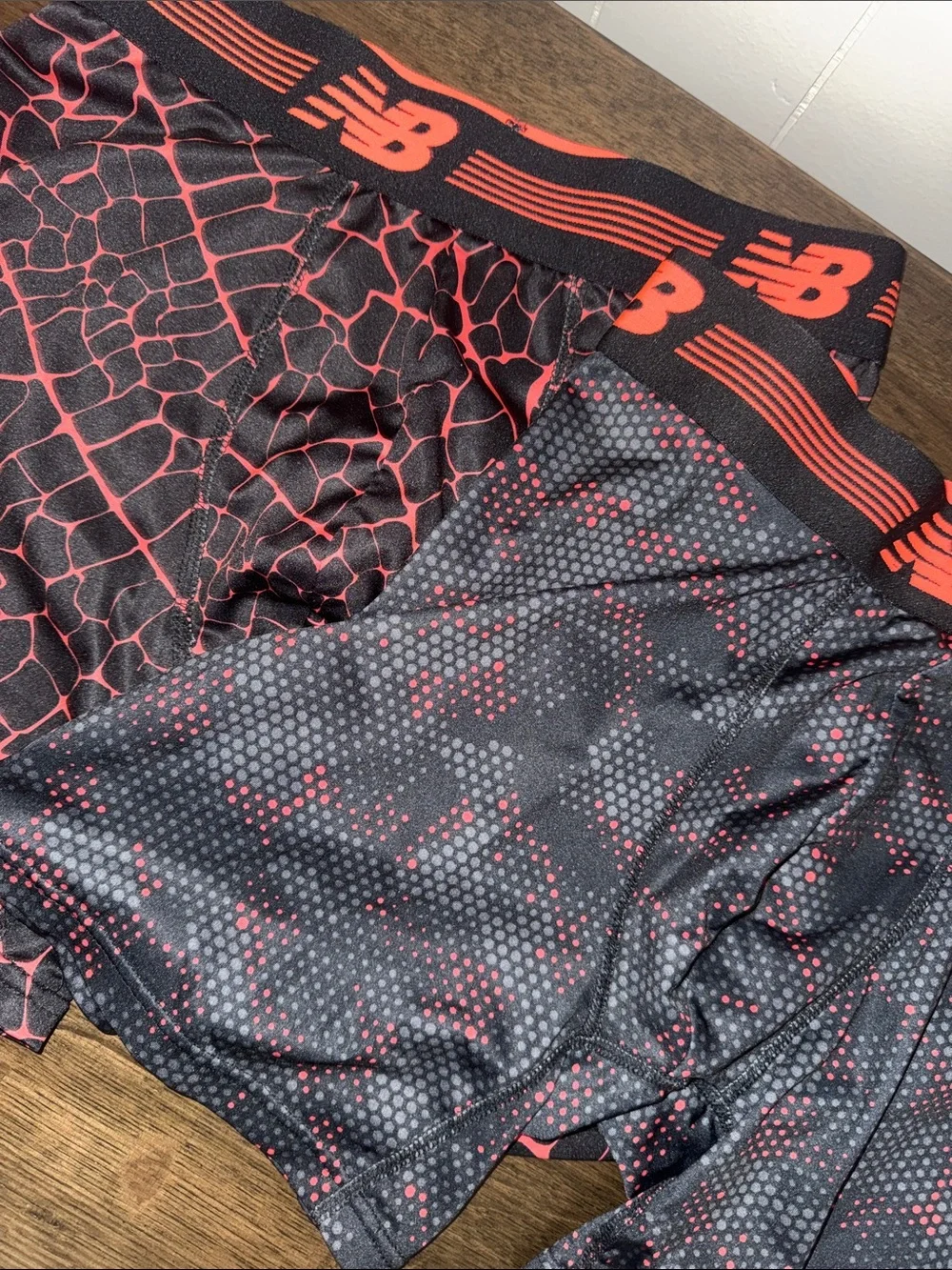 New Balance Black & Red Mens Performance Boxer Brief Style 6 inch - 2 pack